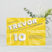 Invitation Ado/Tween Graffiti mur fête des garçons (Debout devant)