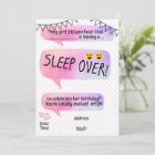 Invitation Ado Tween Sleeopver Anniversaire (Debout devant)