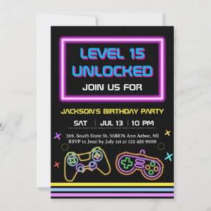 Invitation Adolescent de jeu de jeu vidéo Joueur de garçon