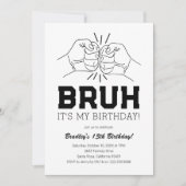 Invitation Adolescent mec c'est mon anniversaire (Devant)