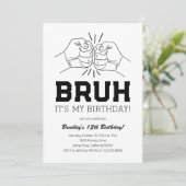 Invitation Adolescent mec c'est mon anniversaire (Debout devant)