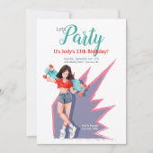 Invitation Adolescente à skateboard (Devant)