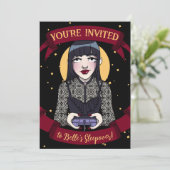 Invitation Adolescente Gothique Joueuse de jeux vidéo Noir Ro (Debout devant)