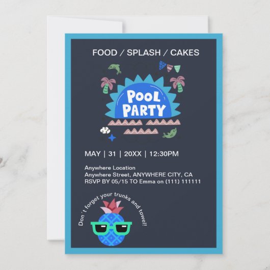 Invitation adolescente Yo man faisons une fête d’anniversaire (Dos)