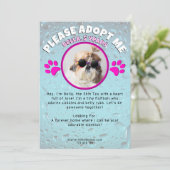 Invitation Adopt me dog custom 2 photo shelter animal rescue (Debout devant)