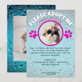 Invitation Adopt me dog custom 2 photo shelter animal rescue (Devant / Derrière)