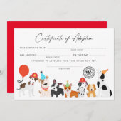 Invitation Adopter un certificat d'adoption d'anniversaire de (Devant / Derrière)