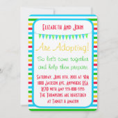 Invitation Adoption Douche moderne Cirque rayures brillantes (Devant)