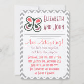 Invitation Adoption Douche moderne Pink Chevron Papillon (Devant)