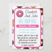 Invitation Adoption Douche moderne Pink Donut Party (Devant)