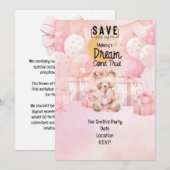 Invitation Adoption Foster Child Girl Pink thème party (Devant / Derrière)