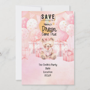 Invitation Adoption Foster Child Girl Pink thème party