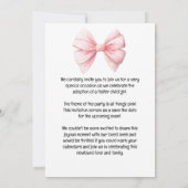 Invitation Adoption Foster Child Girl Pink thème party (Dos)