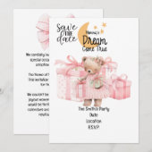 Invitation Adoption Foster Child Girl Pink thème party (Devant / Derrière)