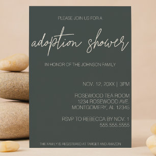 Invitation Adoption moderne minimaliste Douche bébé/enfant