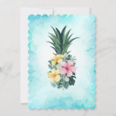 Invitation Adorable ananas Baby shower de fleurs tropicales (Dos)