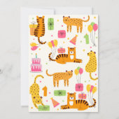 Invitation adorable animal sauvage illustré premier anniversa (Dos)