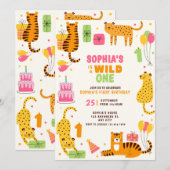 Invitation adorable animal sauvage illustré premier anniversa (Devant / Derrière)