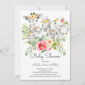 Invitation Adorable animaux de la jungle Baby shower Invitati (Devant)
