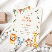 Invitation Adorable animaux de la jungle Baby shower Invitati