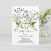 Invitation Adorable animaux de la jungle Baby shower Invitati (Debout devant)