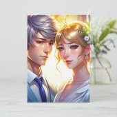 Invitation Adorable Anime Couple Mariage (Debout devant)