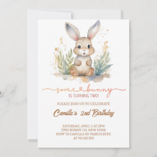 Invitation Adorable anniversaire de lapin lapin lapin