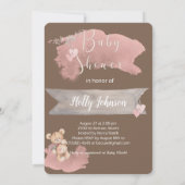 Invitation Adorable Aquarelle Baby shower Ours En Teddy (Dos)