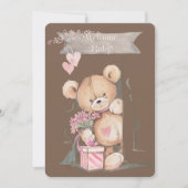 Invitation Adorable Aquarelle Baby shower Ours En Teddy (Devant)