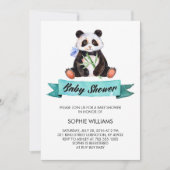 Invitation Adorable aquarelle Baby shower Panda (Devant)