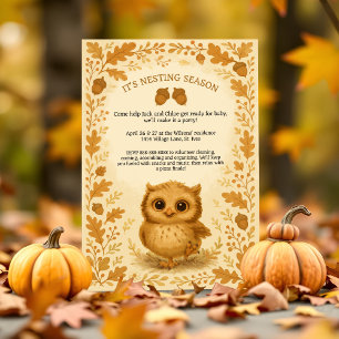 Invitation Adorable automne de la fête de nidification Whimsi