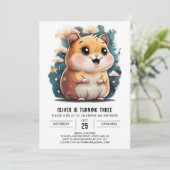 Invitation Adorable Aventures Hamster Anniversaire (Debout devant)