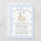 Invitation Adorable Baby Boy Little Goose Duck est sur le che (Devant)