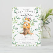 Invitation adorable Baby Fox et maman Baby shower (Debout devant)
