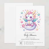 Invitation Adorable Baby shower de Dragon Moderne (Devant / Derrière)