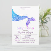 Invitation Adorable Baby shower de la queue de sirène (Debout devant)