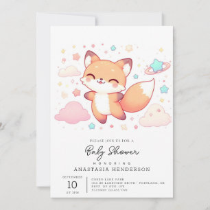 Invitation Adorable Baby shower de renard boisé