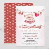 Invitation Adorable Baby shower de Saint Valentin (Devant / Derrière)