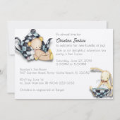 Invitation Adorable Baby shower de Tea Party après-midi (Dos)