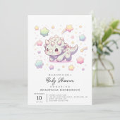 Invitation Adorable Baby shower Dinosaure Fun (Debout devant)