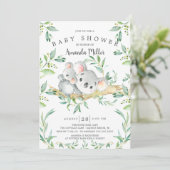 Invitation Adorable Baby shower d'ours Koala (Debout devant)