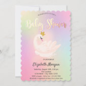 Invitation Adorable Baby shower holographique de couronne de (Devant)