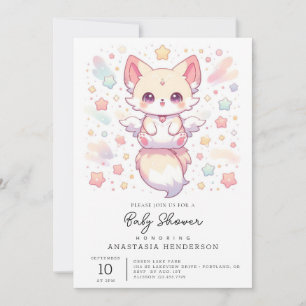 Invitation Adorable Baby shower moderne Fox