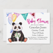 Invitation Adorable Baby shower Panda & Ballons (Devant)