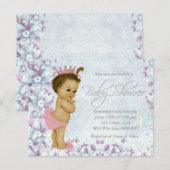 Invitation Adorable Baby shower rose et violet (Devant / Derrière)