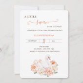 Invitation Adorable bébé Swan Rose Baby shower (Devant)