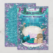 Invitation Adorable Blonde Mermaid Princesse Baby shower (Devant / Derrière)