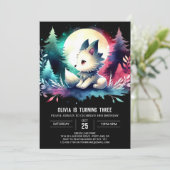 Invitation Adorable Boho Wolf Anniversaire (Debout devant)