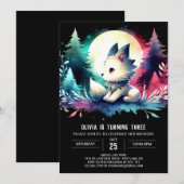 Invitation Adorable Boho Wolf Anniversaire (Devant / Derrière)