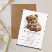 Invitation Adorable Brown Teddy Bear Baby shower couchage